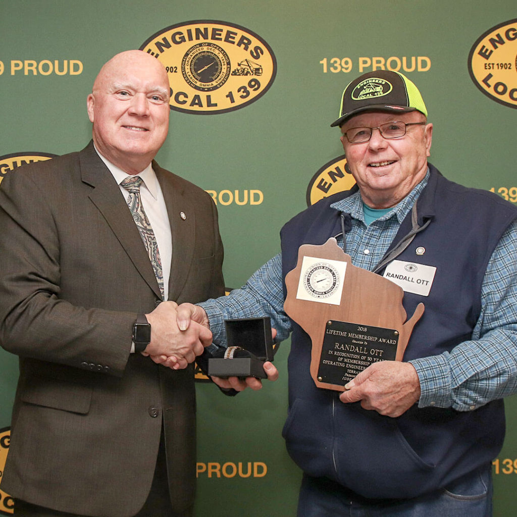 50-Year member Randall Ott pictured with Terry McGowan