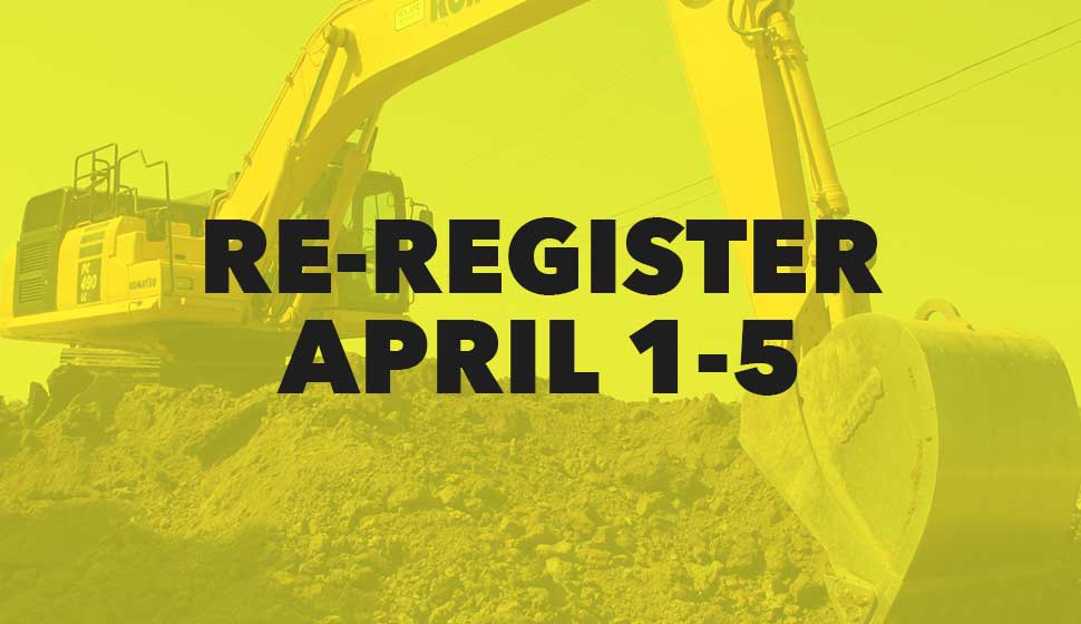 Re-register by April 5th