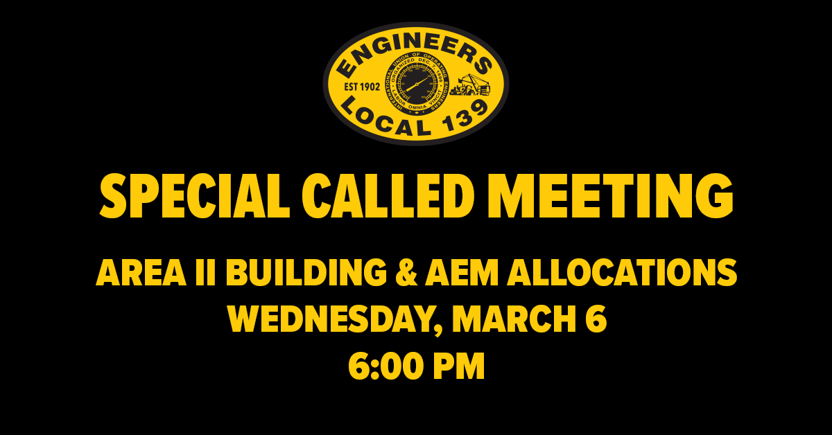 Special Called Meeting - Area II Building and AEM Allocations