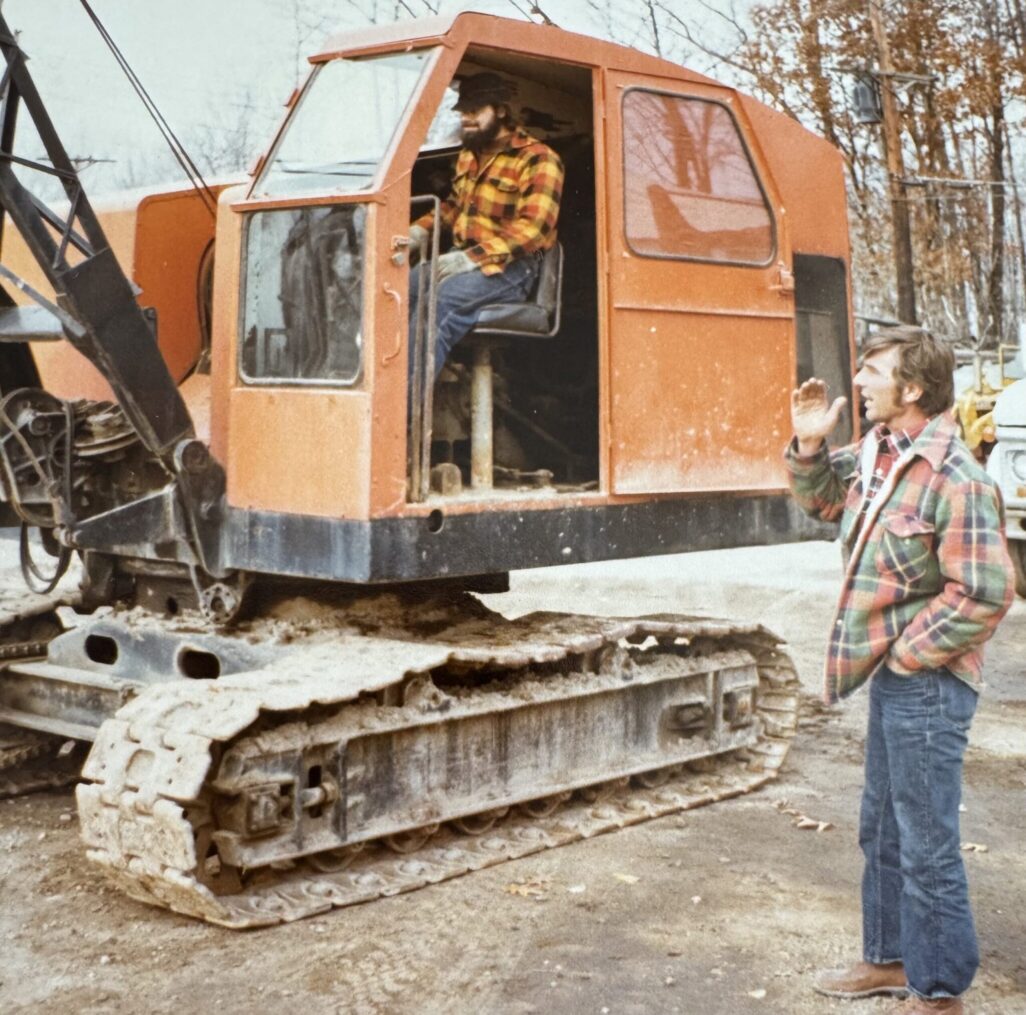 Circa Mid 1970s - Jeff Johnson Operating Crane with father Jim Johnson standing on side
